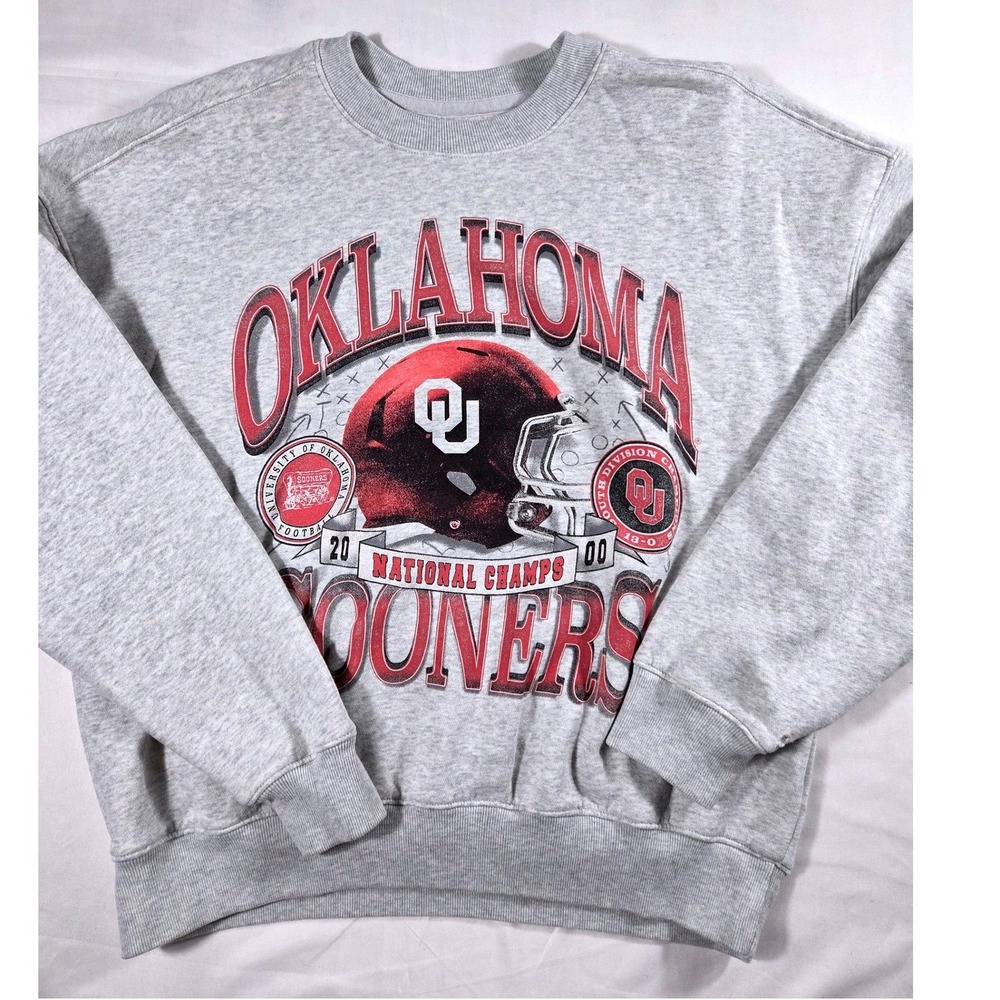 Hollister Blue 84 Oklahoma Sooners Boxy Fit Sweatshirt Grey Medium